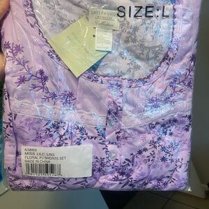 Miss Lilac Lavender Floral Pajama Set